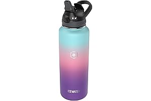 ICEWATER - 40 oz Insulated Water Bottle With Auto Straw Lid and...