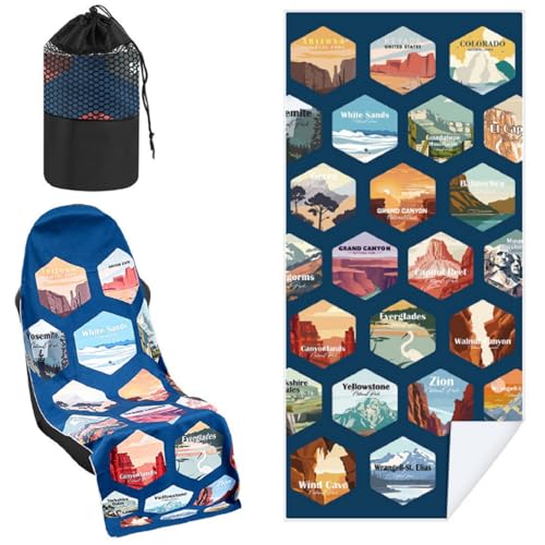 Image of 1 Pack Car Seat Towel Cover with Storage Bag, Multi National Parks 1 Style