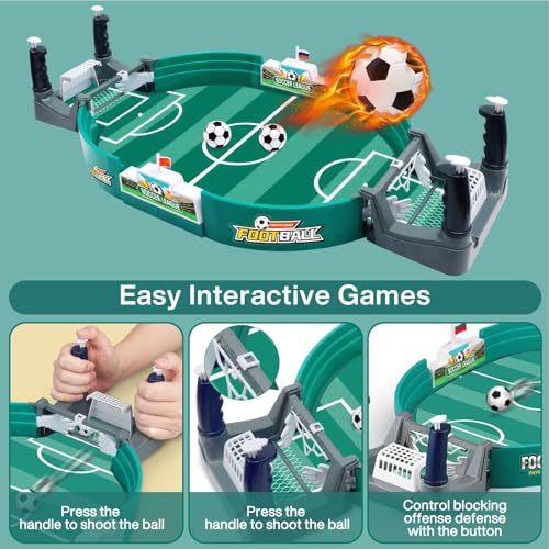 Tischfussball Kinder Interaktives Tischfußballspiel mit 6 Fußbälle: Mini Tischkicker Desktop Spielzeug Tisch Fußball Kit - Geburtstag Partyspielzeug für Jungen und Mädchen – Bild 4