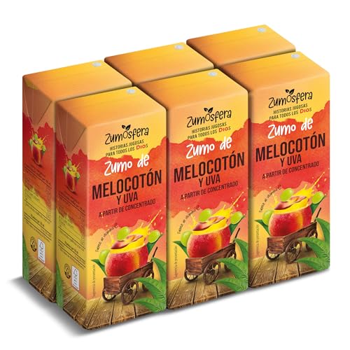 DIA ZUMOSFERA zumo de melocotón y uva pack 6 unidades 200 ml