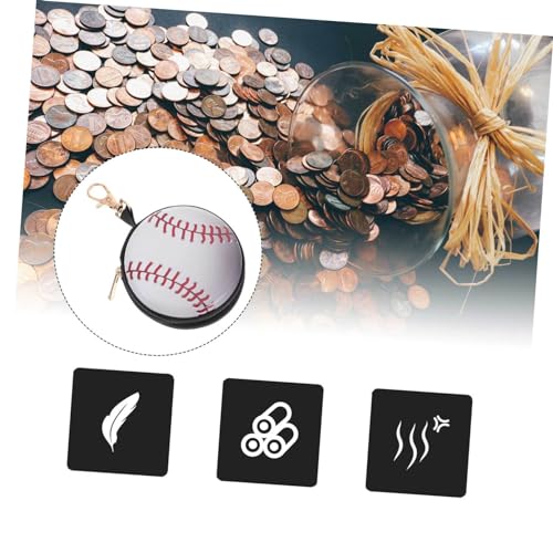 2pcs Cartoon Mini Wallet Coin Purse Small Change Pouch with Tinplate Baseball Pattern for Keys Earphone Storage and Daily Small Item Organizer2