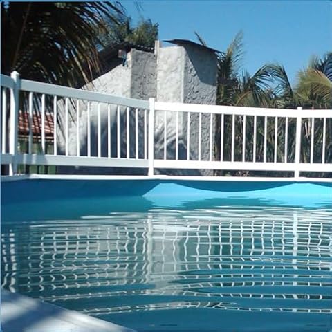 Aqua Select Above Ground Swimming Pool Resin Safety Pool Fence Base | Premium Quality UV Protected Vinyl | Keeps Pool Toys in and Intruders Out | Kit A - 8 Sections | Easy Installation | White Cover