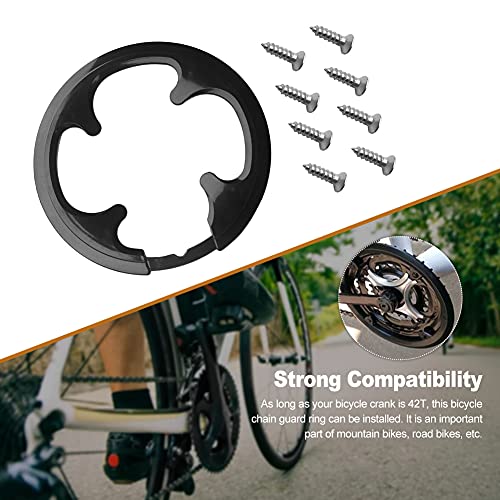 Bike Ring Chain Wheel Cover,Plastic Bike Chain Cover Cycling Chainring Sprockets Cranksets Guard Protector with 8 Screws,Universal MTB Outdoor Cycling Chain Guard Ring for 42T Mountain Bike Road Bike - Image 3