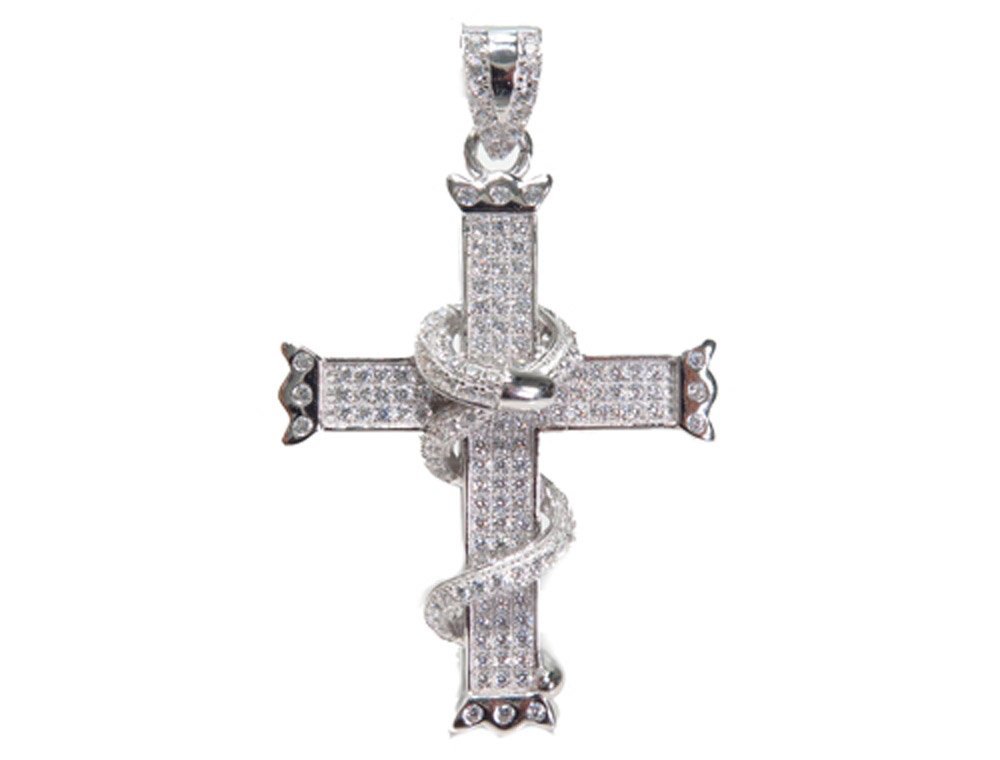 Sterling Silver Cross Pendant (48 mm, 31 mm, 9.20 Grams)
