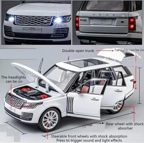 Image of Range Rover SUV Car 1:32 Scale Model Car Exclusive Alloy Metal Pull Back Die-cast Metal Pullback Toy with Openable Doors & Light Music Best Gifts Toys Kids【Colors as Per Stock】