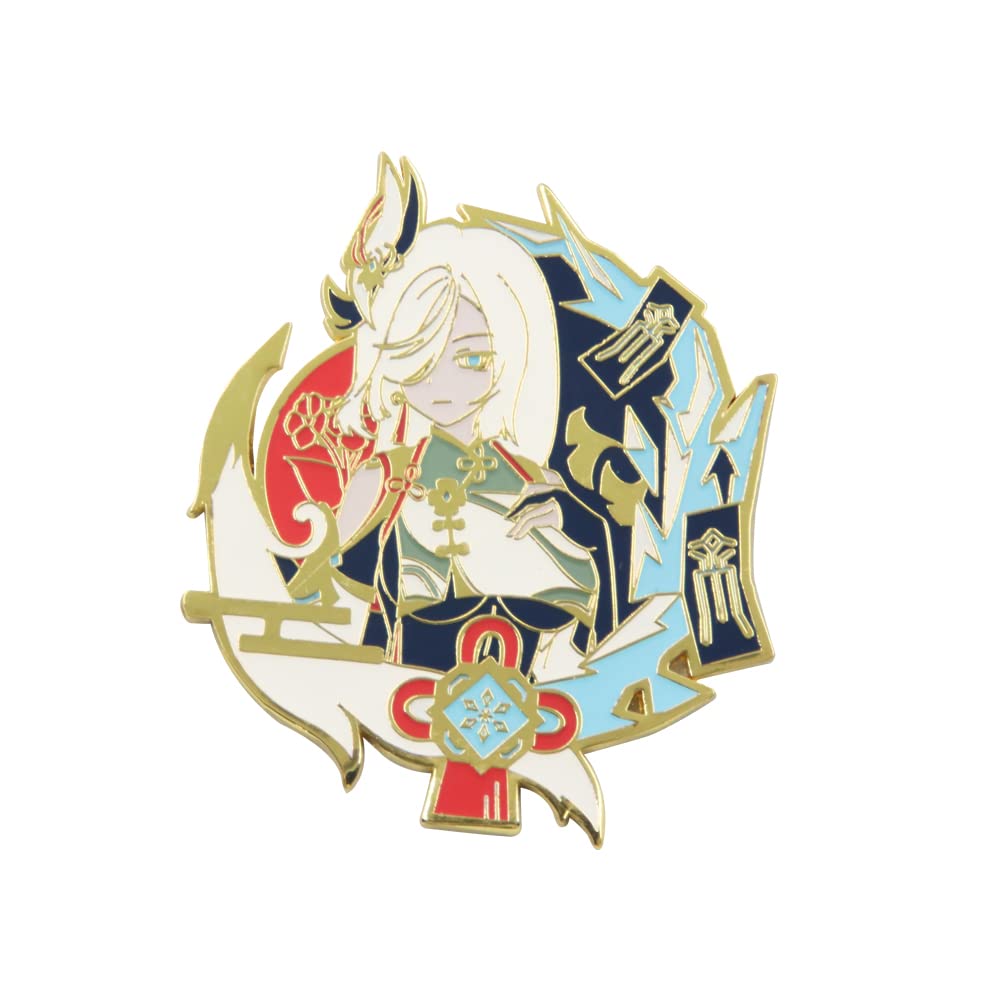 Shenhe Brooch Pin - Shenhe Characters Cosplay Enamel Brooch Lapel Pin - Gift for Fans, Women and Girls (Shenhe Pin)