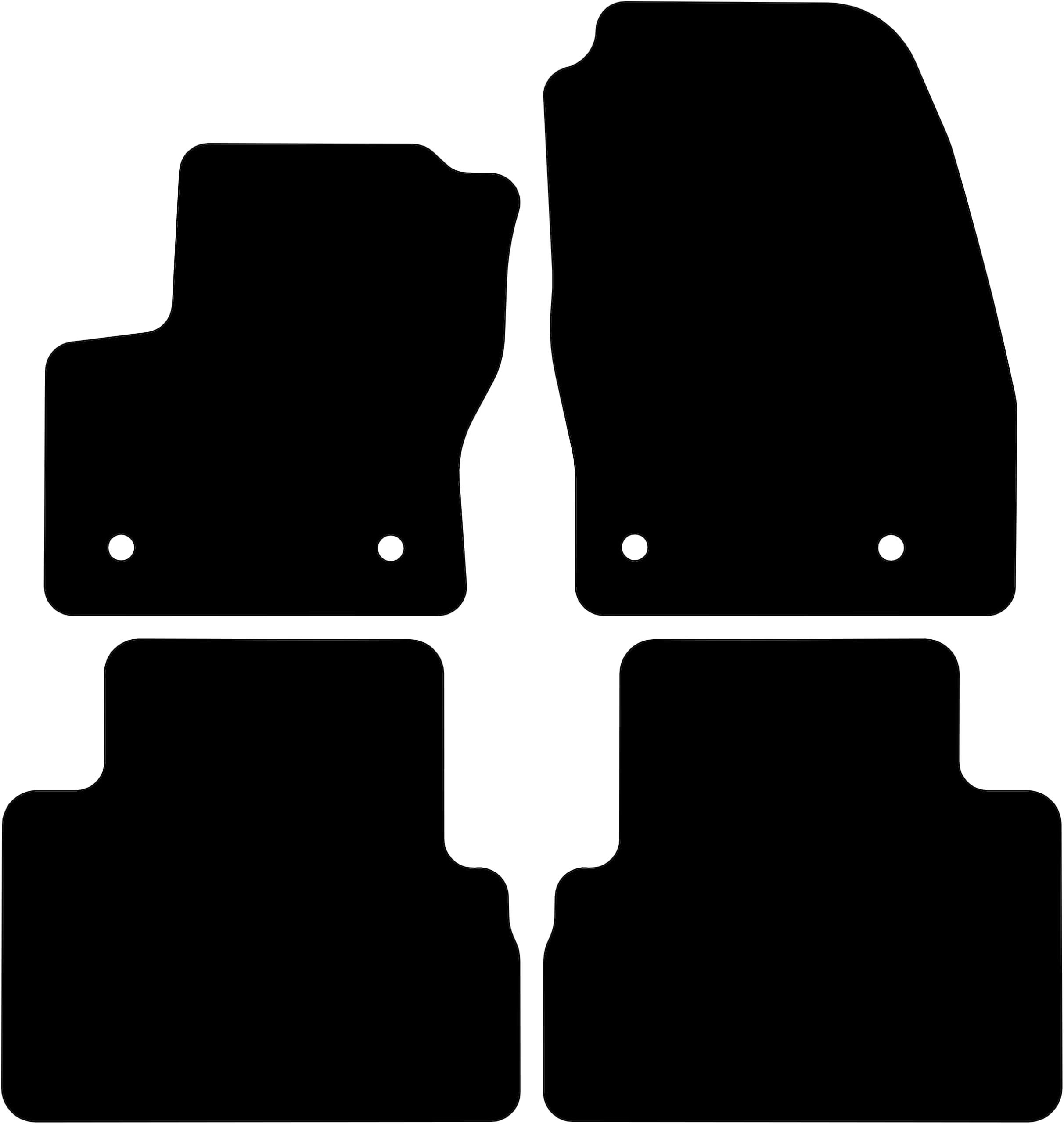 Tapis de Sol Compatible avec Ford C-Max 2015-2019 Correspondant à la Version: C-Max/Grand C-Max | Qualité: Basic