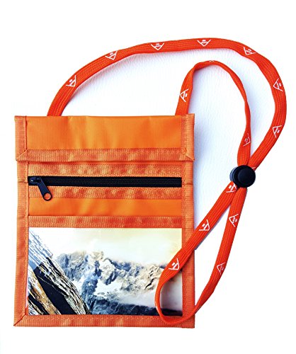 everest1953 sunwallet orange Brustbeutel Brustsafe Brusttasche Umhängetasche Outdoor Ausweistasche