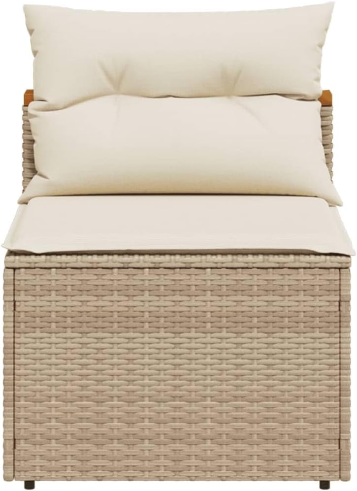 Beige PE Rattan Medium Modular Garden Sofa Square, Outdoor Lounge Set, Patio Furniture, Durable All-Weather Seating for Balcony & Terrace Patio Chair