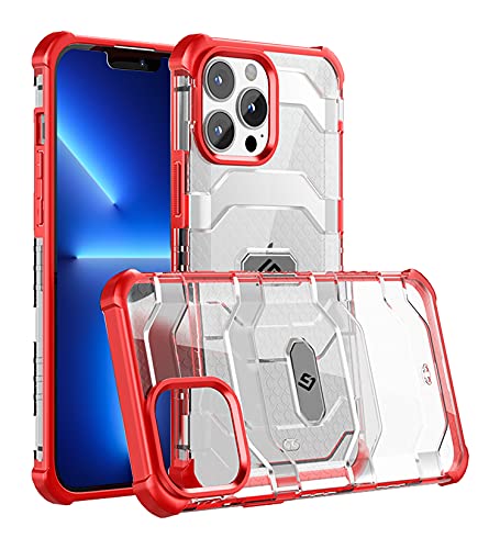Image of Golden Sand [Explorer Series Apple iPhone 13 Pro Max Back Cover Shockproof Semi-Transparent Rugged Military Grade Phone Case, Certified Drop Protection, Tangy Red