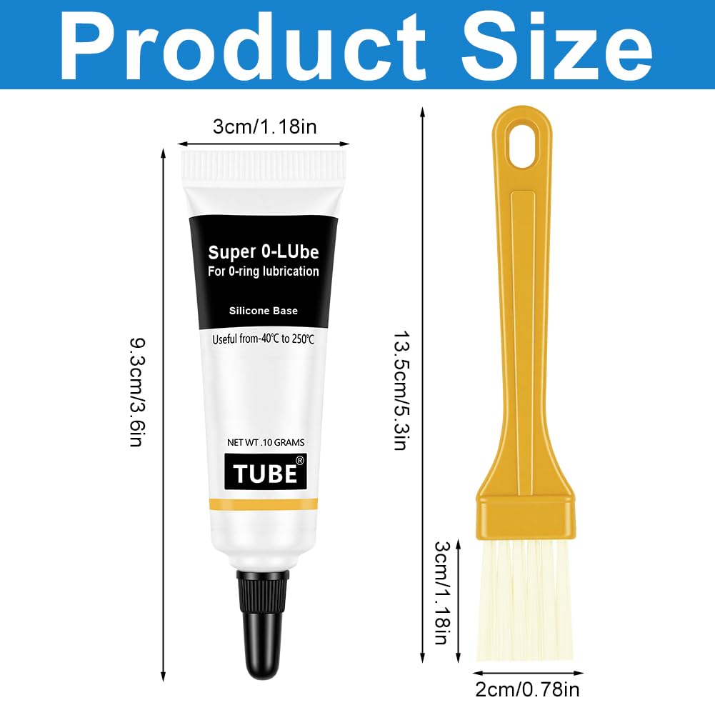AUAUY 3 Piezas Grasas de Silicona mit Silikonpinsel, Lubricante de Silicona para Juntas Tóricas,Juntas, Lubricación de Máquinas, Equipos de Buceo, Filtros de Agua, Sellador de Válvulas, 10 g, Tubo