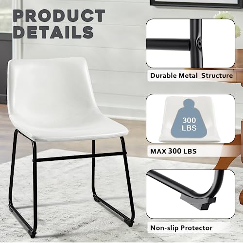 Image of Waleaf Dining Chairs Set of 2, 18 inch Faux Leather Counter Height Bar Stools