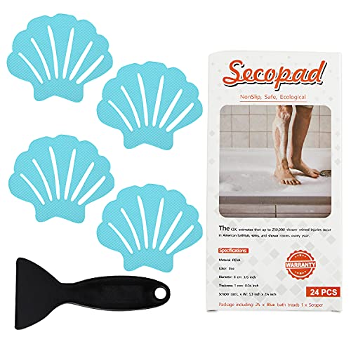 PATIKIL 12-Pack Non-Slip Bathtub Stickers - Snowflake Design, Blue, With Scraper Tool
