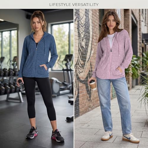 Image of Witsmile Zip Up Hoodie Women Oversized Sweatshirt Long Sleeve 2026 Fall Outfit Lightweight Jackets Workout Clothes