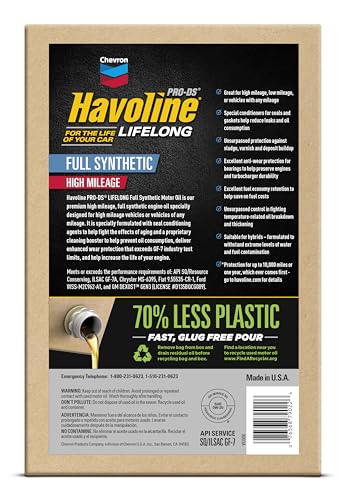 Image of Havoline Motor Oil 5w30 PRO-DS Lifelong Full Synthetic Smart Change Engine Oil, 5W-30, 6 Quarts, Pack of 2