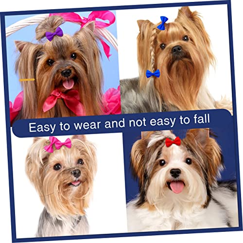WOONEKY 50 Unidades Flor De Cabeça De Animal De Estimação Arcos De Cabelo Para Cães Grampos De Cabel