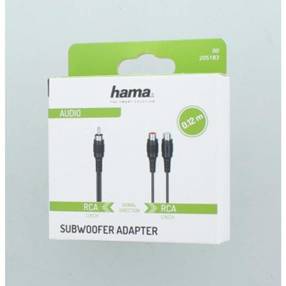 Hama Adattatore Da Presa CCH A 2 Prese RCA Cinch – Cavo Flessibile Per Subwoofer E Amplificatore, Accessorio Audio, Nero - 2
