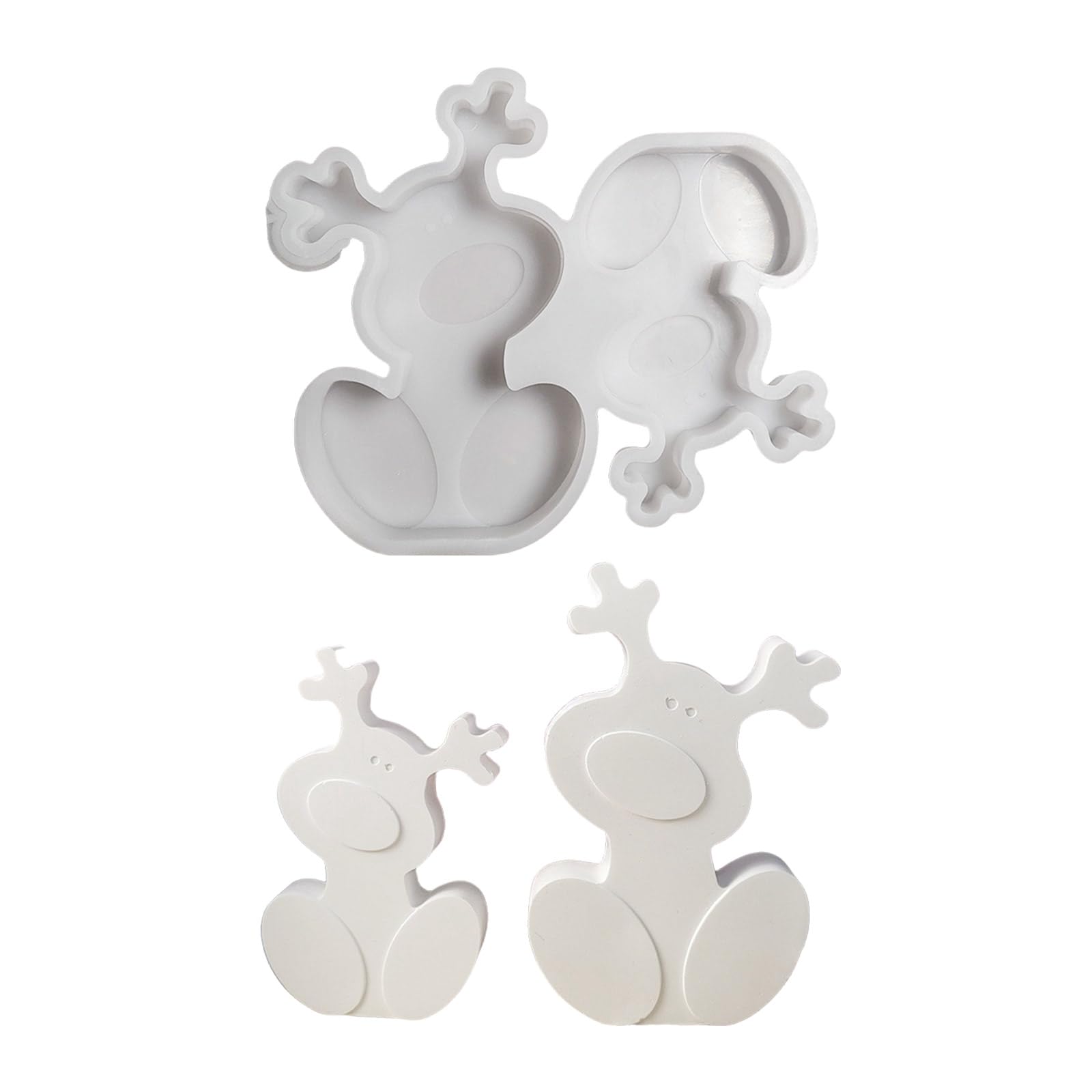 NEWFT Christmas Deer Figurine Concrete Cement Silicone Molds for Home Decoration, Silicone Epoxy Resin Home Decoration
