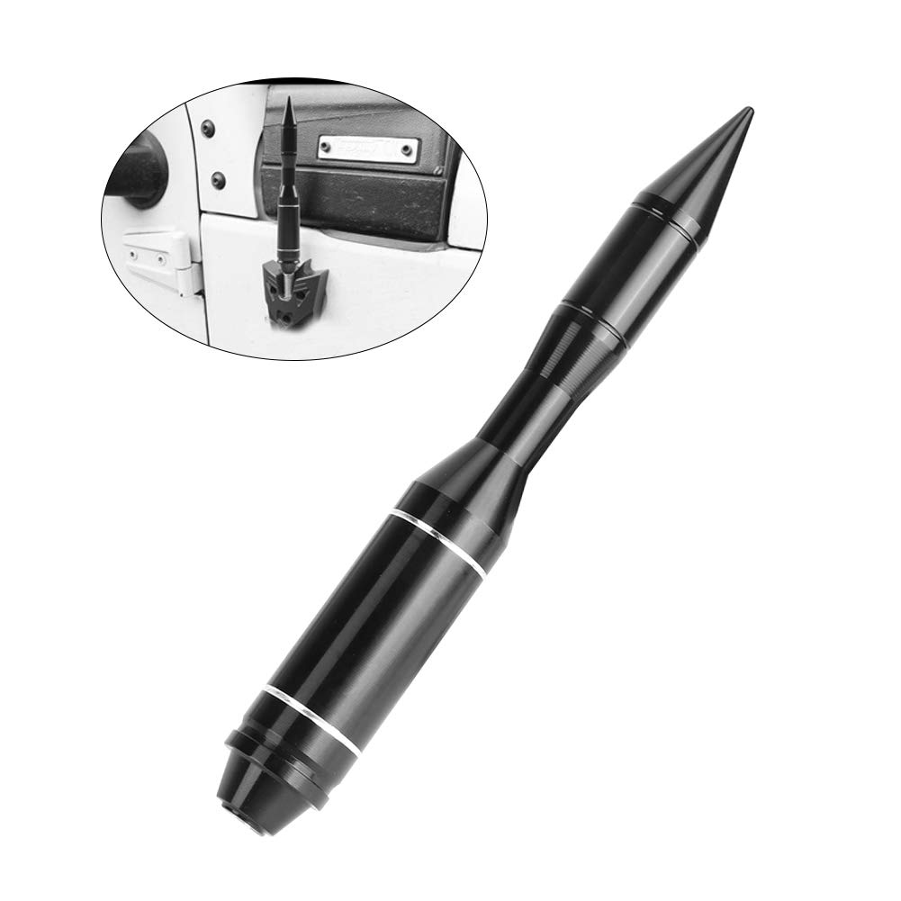 Accesorio Decorativo aéreo de señal de Antena Corta de Aluminio Apto para Jeep Wrangler TJ JK JL (Negro) P2l50para Jeep Wrangler TJ JK JL (Negro)