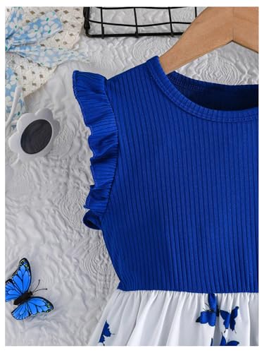 GORGLITTER Girl's Butterfly Dress Cute Ruffle Hem Cap Sleeve Princess A Line Birthday Dresses4