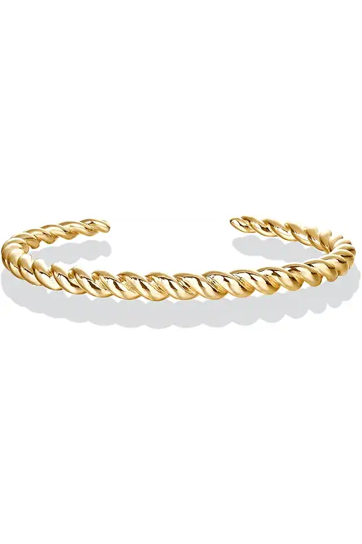 PAVOI Gold Plated Twisted Chunky Bangle Bracelet |...