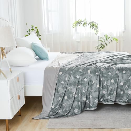 WONGS BEDDING Kühldecke Sommerdecke mit Japanische Arc-Chill Q-Max 0,43 Kühlfasern, Kühlende Decke für Menschen Absorbiert Körperwärme Selbstkühlende Decke für Bett, Grau 150x200cm