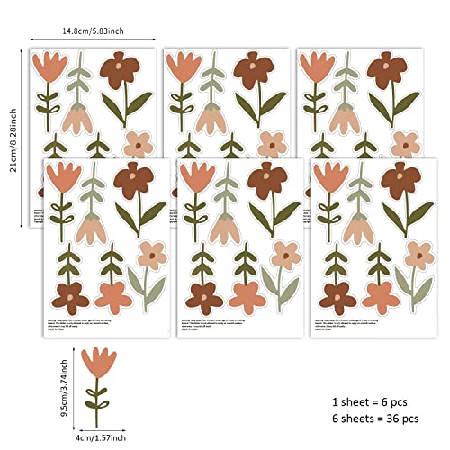 Qucheng Boho Wall Stickers Girls Bedroom Removable Wall Decals Nursery Kids Room Decor Vinyl Murals Diy Cute Decorations 6 Sheets #TOP4