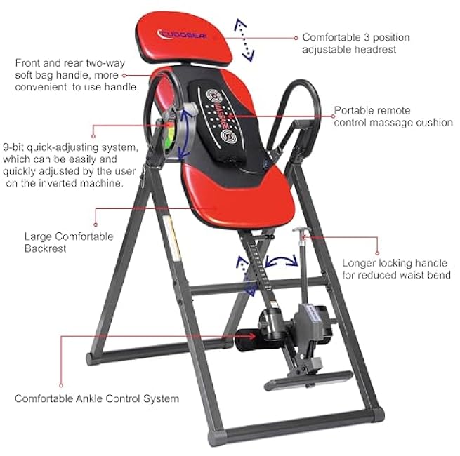 Model 1 Massage Inversion Table,Folding Heavy Duty and 300 lb Weight Capacity£¬Inversion Table for Back Pain Relief