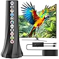 2026 TV Antenna Indoor,Antenna for Smart TV with 360° Signal Booster Reception,HD Antenna for Local Channels 2500+ Miles Range,Digital Antenna Indoor Supports 4K 8K 1080p TVs-Antennas 25FT Coax Cable