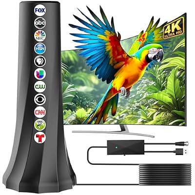 2026 TV Antenna Indoor,Antenna for Smart TV with 360° Signal Booster Reception,HD Antenna for Local Channels 2500+ Miles Range,Digital Antenna Indoor Supports 4K 8K 1080p TVs-Antennas 25FT Coax Cable