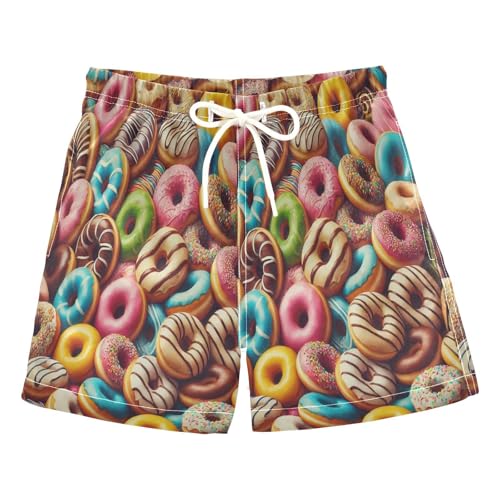 Donuts Colorful Boys Swim Trunks Quick Dry Toddler Swimsuit Boy Bathing Suits Swimwear Board Shorts XL