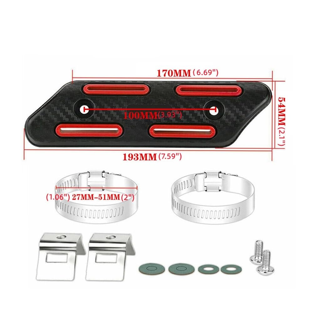 Paracalore per moto, paracalore per silenziatore, Protezione universale for copertura scudo termico for tubo marmitta di scarico for moto(Green)