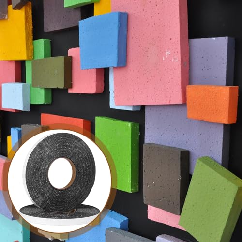 Image of Tatuo 2 Rolls Double Sided Foam Tape 0.6 Inch by 50 Feet Black PE Foam Tape Sponge Soft Mounting Adhesive for DIY Craft Picture Poster Hanging