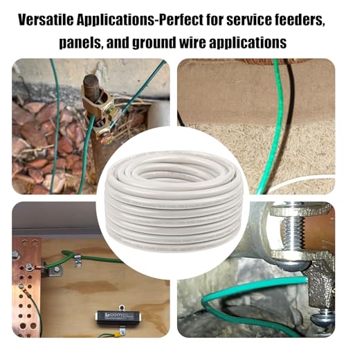 Image of 8AWG THHN Electrical Wire 150FT - Stranded Bare Copper Conductor with PVC and Nylon Insulation, Heat and Oil Resistant Cable for Indoor & Outdoor Wiring