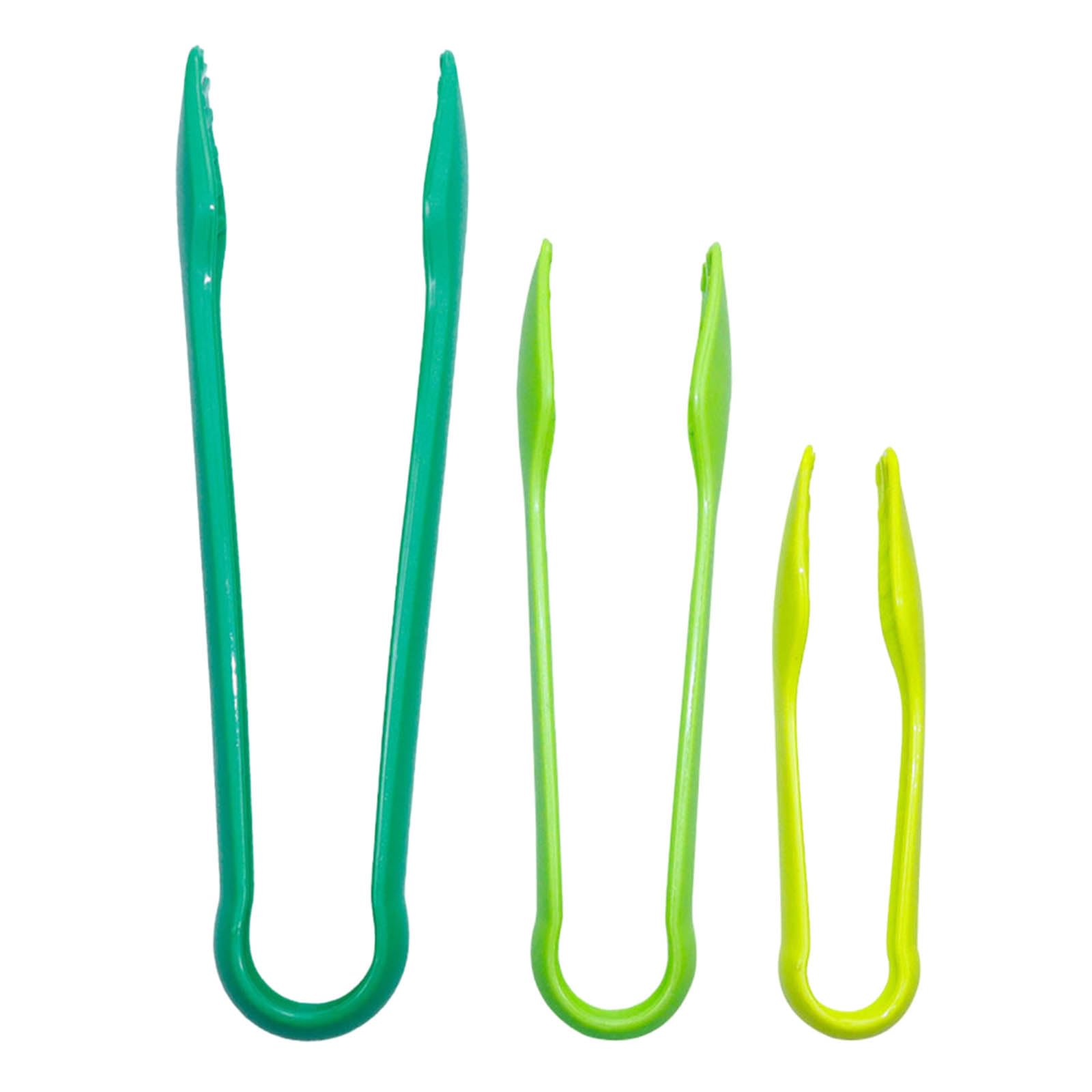 KinetiCore 3 Pcs Kitchen Tongs Set, Food Grade Plastic Serving Tongs, Small Medium Large Non-Slip Food Tongs for Cooking, Baking, Salad, BBQ, Oven & Serving Utensils
