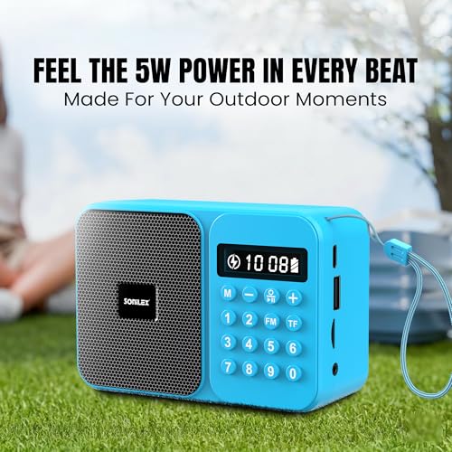 Image of Sonilex 5W Portable Bluetooth Speaker, FM Radio, Type-C (Blue)
