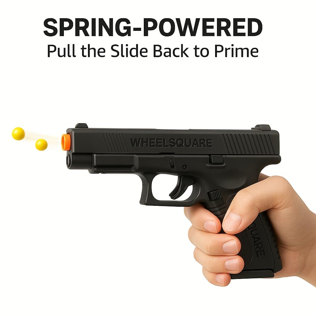 Toy Gun for Kids with BB Bullets – Realistic Look, Detachable Magazine, Safe Airsoft Pistol for Outdoor Fun, Shooting Practice & Role Play (Black) 3