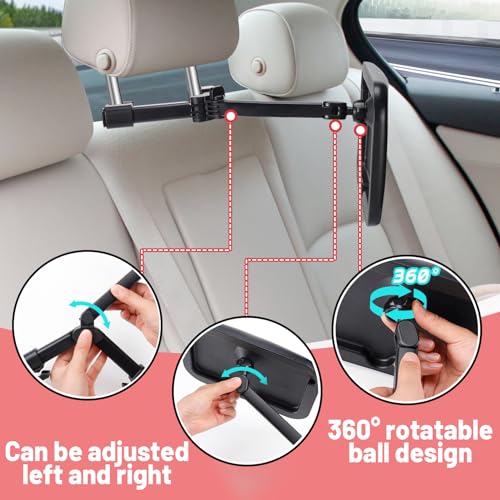 Image of Baby Car Mirror for Middle Seat - Flexible Arm 360 Rotation Safer Car Seat Mirror Clear View for Rear Facing Infant, Hook Clip Design, Easy to Install