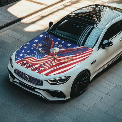 Image of 250th USA Proud Car Half Car Cover Sunshade Waterproof Portable Car Cloth Windshield Hood Universal for Cars All-Season Protection