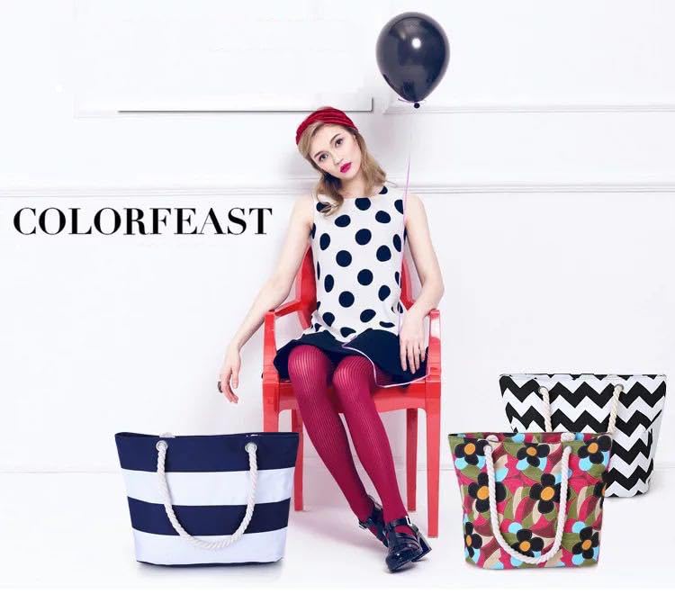 Bolsa Tote de Lona para Mujer con Correa de Cuerda miniatura 6