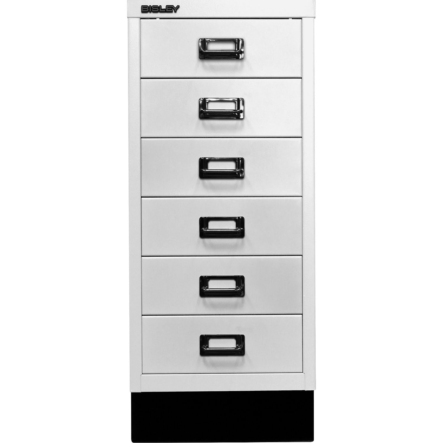 BISLEY MultiDrawer, Serie 29 con Base, DIN A4, 6 cassetti, Metallo, 696, Bianco Traffico, 38 x 27,9 x 67 cm