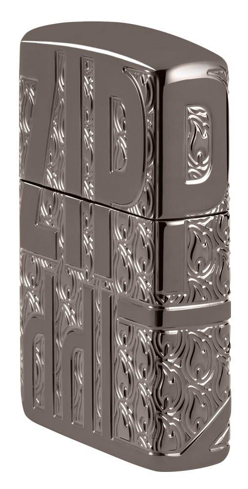 Zippo Reverse Carve Design Armor Black Ice Pocket Lighter