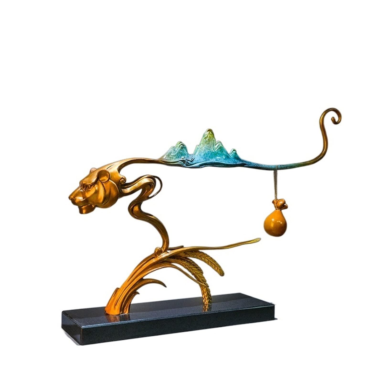 hongchenke34 Copper statue Chinese Copper Zodiac Tiger Entryway Ornament Living Room Decoration Home Crafts Decorative Sculpture