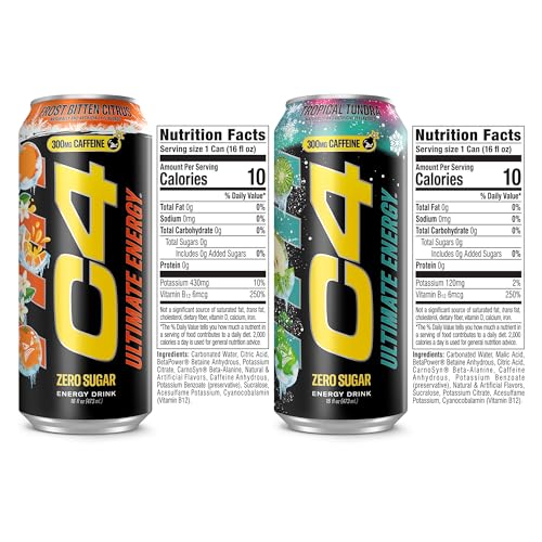 Image of C4 Ultimate Energy Drink, 300mg Caffeine, Zero Sugar, High-Performance Energy for Pre-Workout, Endurance, and Focus, Variety Pack, 16oz (Pack of 12)