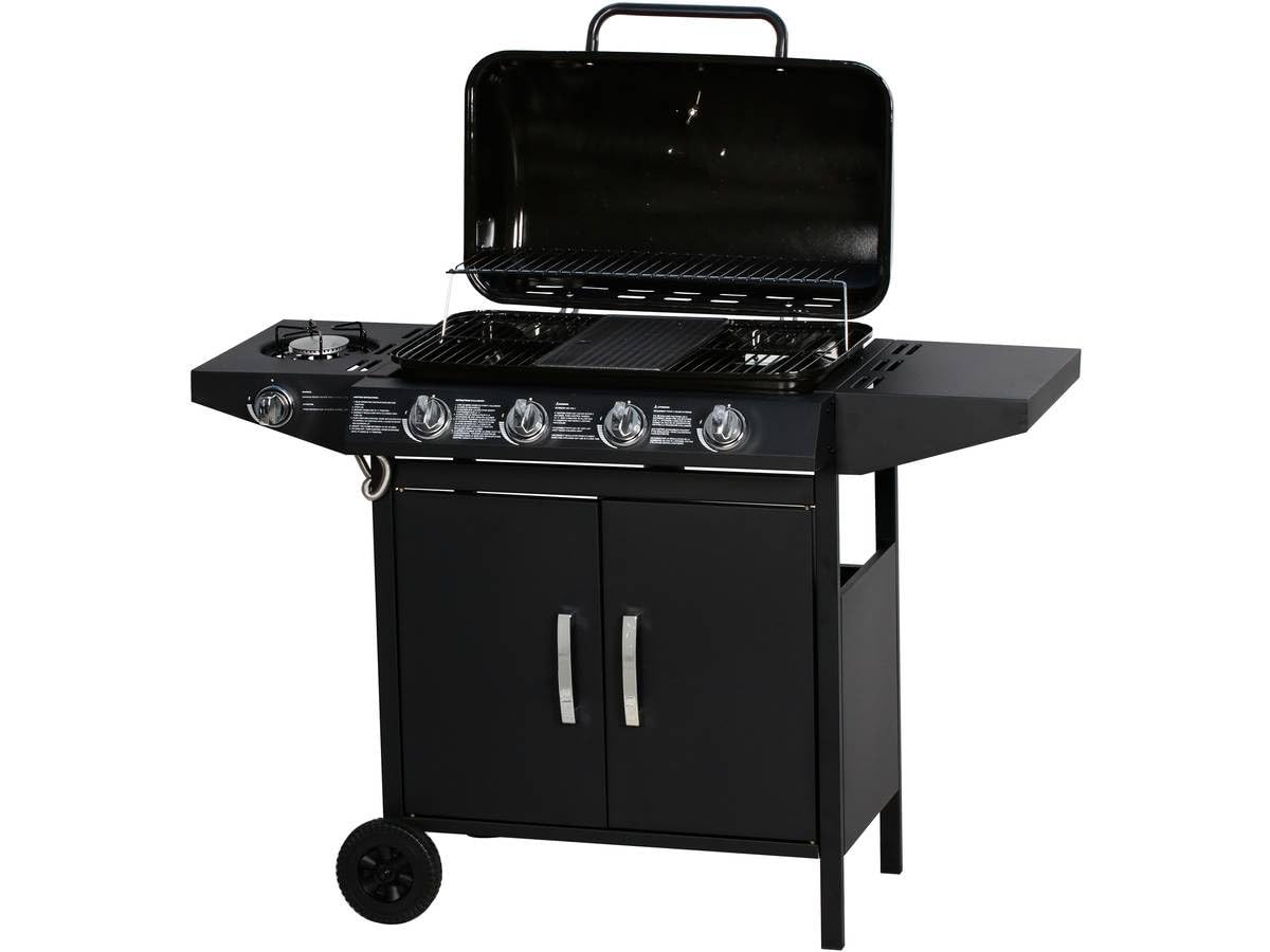 Habitat et Jardin Barbecue Gaz Festa 5, 5 Brûleurs Dont 1 Latéral, 12.9 Kw, Noir 1351_100515