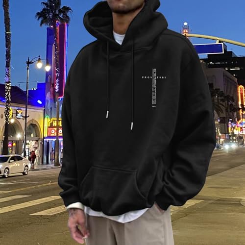 Christian Hoodies for Men Bible Verse Faith Fall Oversize Hoodied Sweatshirts Back Letter Print Graphic Pullover Tops3