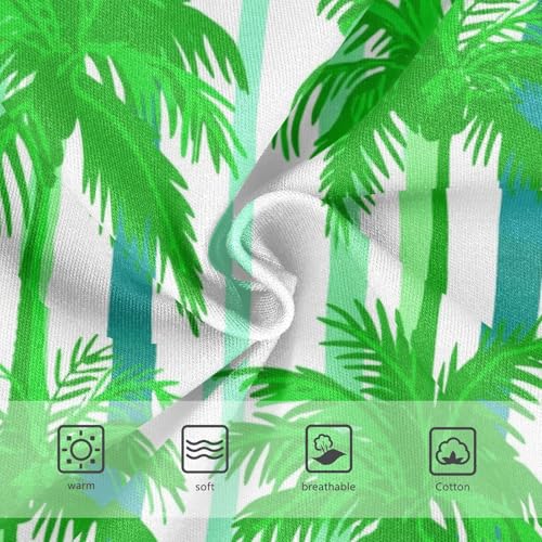 Joisal Cartoon Toddlers Underwear Floral 2t Cotton Panties for Girl Green Palm Trees Vertical Stripes Undies Kids Briefs3