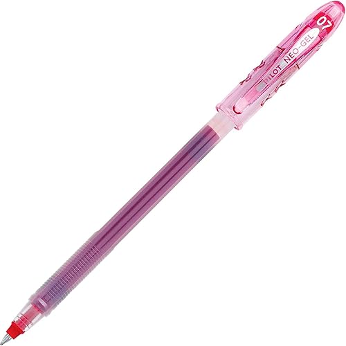 Pilot Corporation 14003 Bolígrafo de gel Rollerball, 0.028 in, no recargable, barril transparente, tinta roja