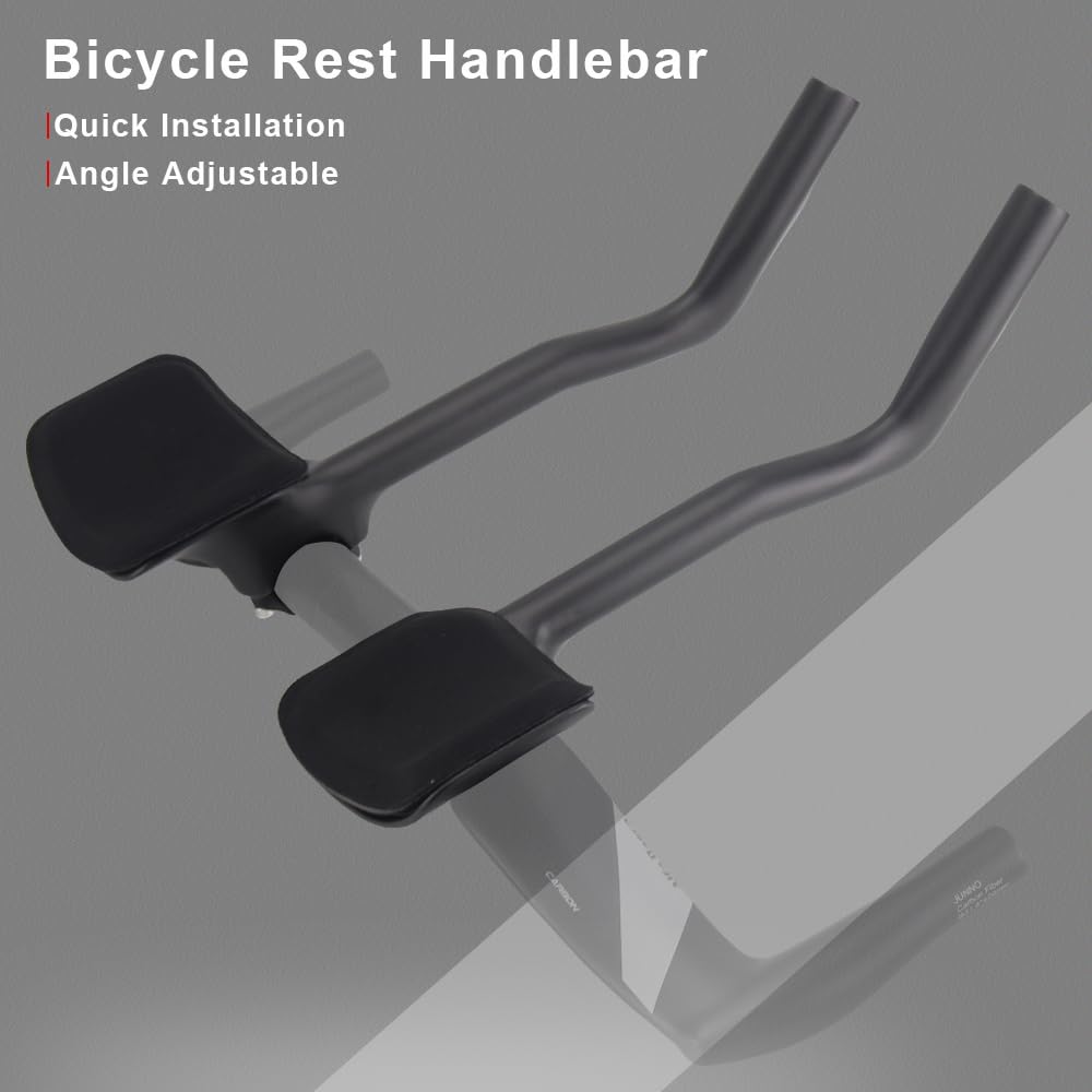 Alfa Pasca Accesorio de manillar de triatlón de carbono para bicicleta de carretera, extensión de bicicleta de triatlón, 360 mm, manillar aero, carbono, 40° TT Bar Extender