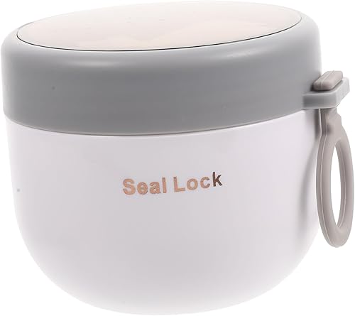 TIDTALEO 1 juego de taza de desayuno de acero inoxidable con aislamiento para alimentos, recipientes para sopa con tapas, taza de cereales, taza de